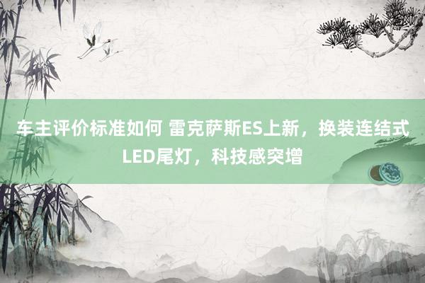 车主评价标准如何 雷克萨斯ES上新，换装连结式LED尾灯，科技感突增