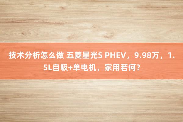 技术分析怎么做 五菱星光S PHEV，9.98万，1.5L自吸+单电机，家用若何？