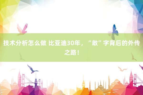 技术分析怎么做 比亚迪30年，“敢”字背后的外传之路！