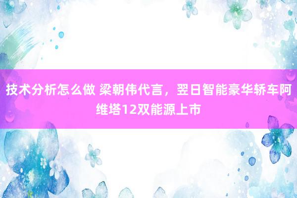 技术分析怎么做 梁朝伟代言，翌日智能豪华轿车阿维塔12双能源上市