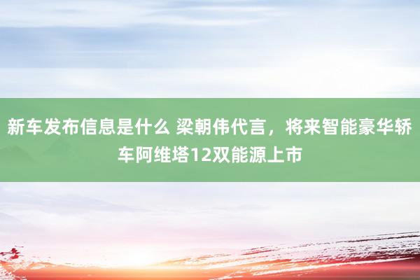 新车发布信息是什么 梁朝伟代言，将来智能豪华轿车阿维塔12双能源上市