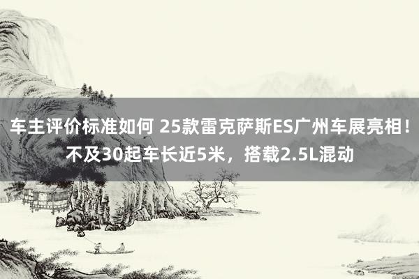 车主评价标准如何 25款雷克萨斯ES广州车展亮相！不及30起车长近5米，搭载2.5L混动