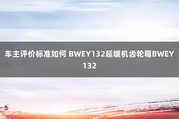 车主评价标准如何 BWEY132延缓机齿轮箱BWEY132