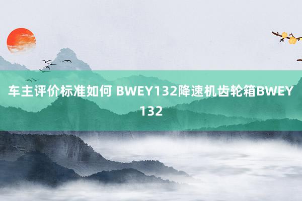 车主评价标准如何 BWEY132降速机齿轮箱BWEY132