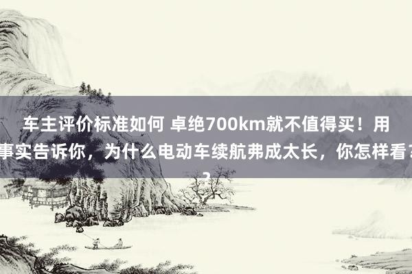 车主评价标准如何 卓绝700km就不值得买！用事实告诉你，为什么电动车续航弗成太长，你怎样看？