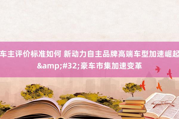 车主评价标准如何 新动力自主品牌高端车型加速崛起&#32;豪车市集加速变革