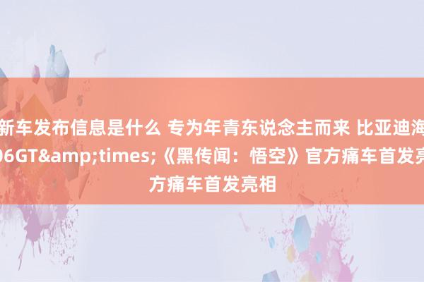 新车发布信息是什么 专为年青东说念主而来 比亚迪海豹06GT&times;《黑传闻：悟空》官方痛车首发亮相