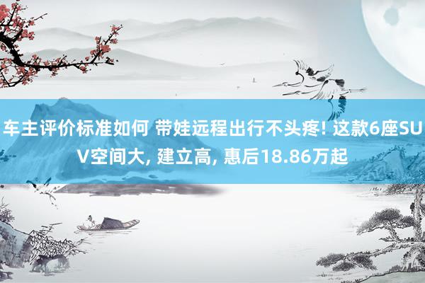 车主评价标准如何 带娃远程出行不头疼! 这款6座SUV空间大, 建立高, 惠后18.86万起