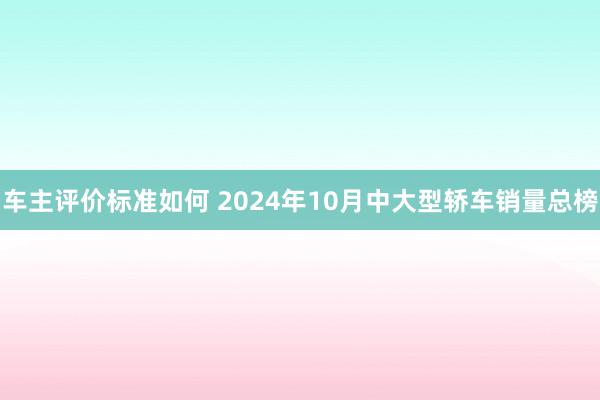 车主评价标准如何 2024年10月中大型轿车销量总榜