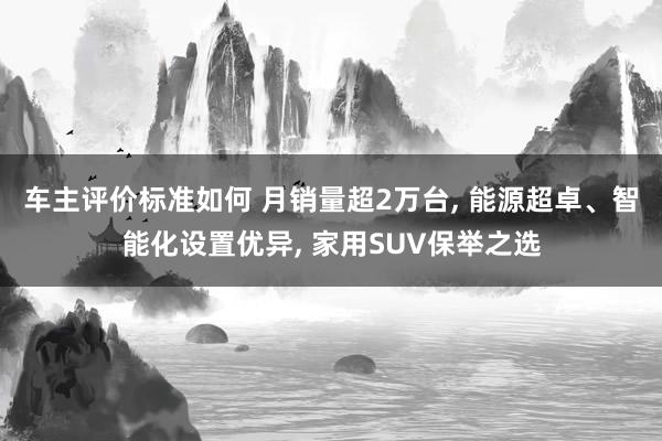 车主评价标准如何 月销量超2万台, 能源超卓、智能化设置优异, 家用SUV保举之选