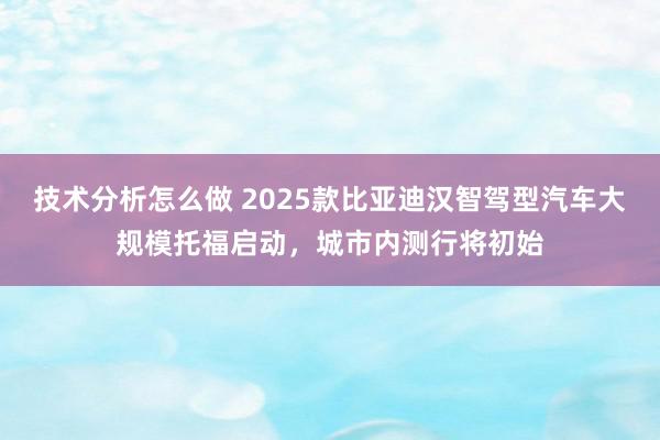 技术分析怎么做 2025款比亚迪汉智驾型汽车大规模托福启动，城市内测行将初始