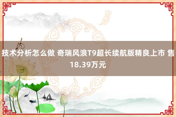 技术分析怎么做 奇瑞风浪T9超长续航版精良上市 售18.39万元