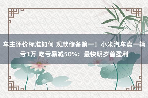 车主评价标准如何 现款储备第一！小米汽车卖一辆亏3万 吃亏暴减50%：最快明岁首盈利