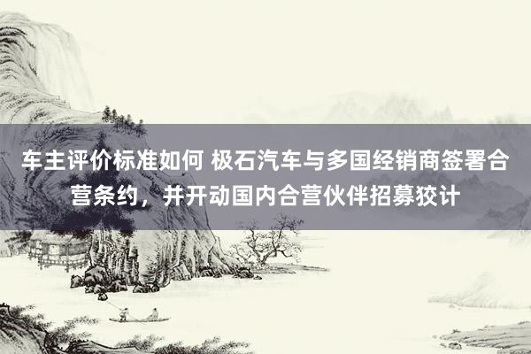 车主评价标准如何 极石汽车与多国经销商签署合营条约，并开动国内合营伙伴招募狡计