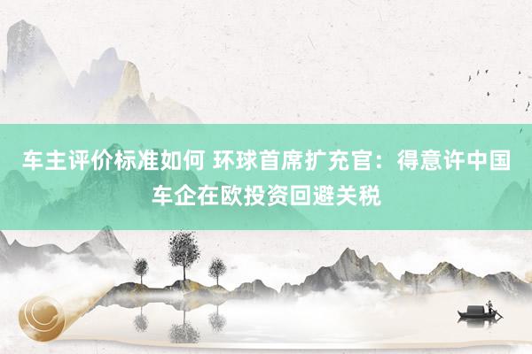 车主评价标准如何 环球首席扩充官：得意许中国车企在欧投资回避关税